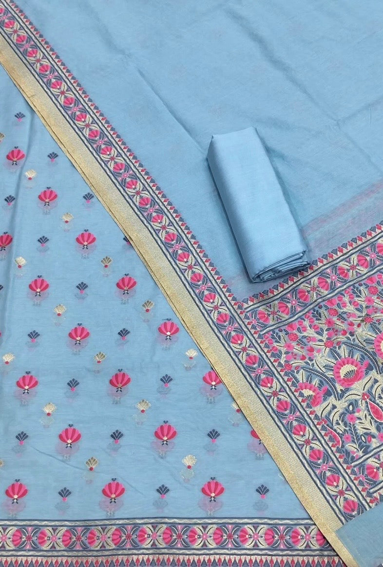 Meenakari cotton suit set