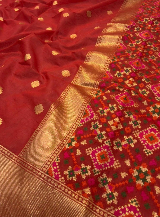 Pure Chanderi Silk Patola Suit Set