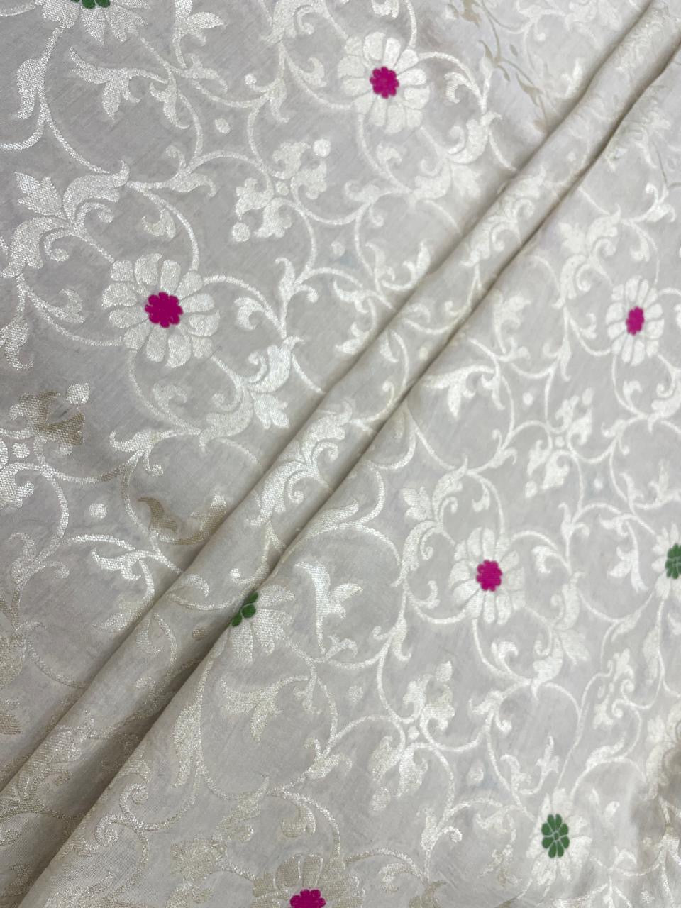 Pure Munga Silk Jaal Fabric