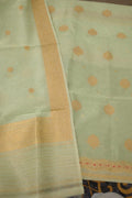 Pure Kora Silk Suit Set - Mint Green