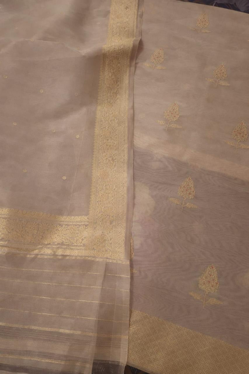 Pure Kora Silk Suit Set - Lilac
